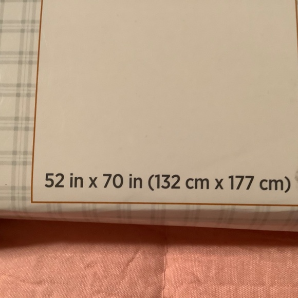 NWT 2 fabric tablecloths 52 x 70 inch.plaid & brown/ rust color - Picture 2 of 3